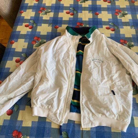 A white and colourful Eddie Bauer jacket size L - Picture 2 of 4